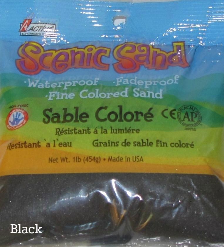 Scenic Sand™ Craft Colored Sand, Deep Black, 1 lb (454 g) Bag