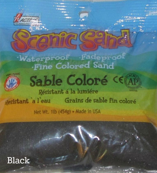 Scenic Sand™ Craft Colored Sand, Deep Black, 1 lb (454 g) Bag