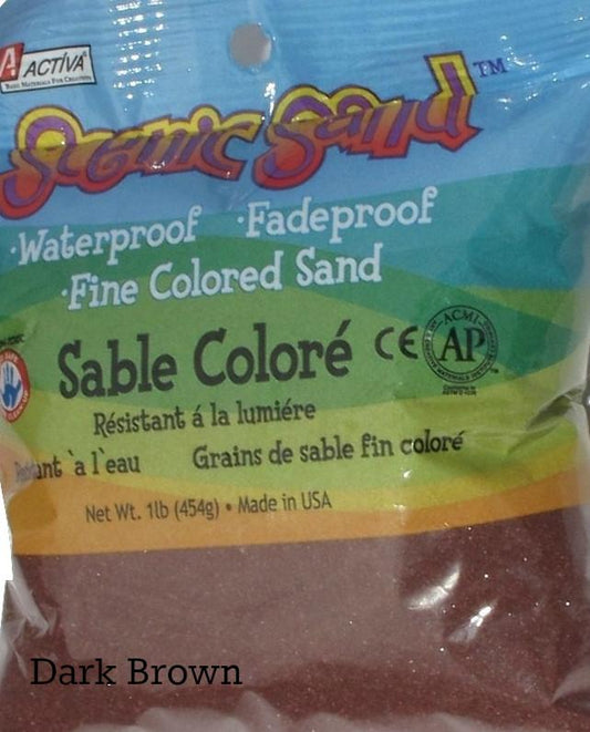 Scenic Sand™ Craft Colored Sand, Dark Brown, 1 lb (454 g) Bag