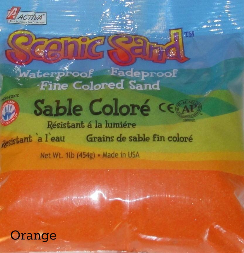 Scenic Sand™ Craft Colored Sand, Orange, 1 lb (454 g) Bag