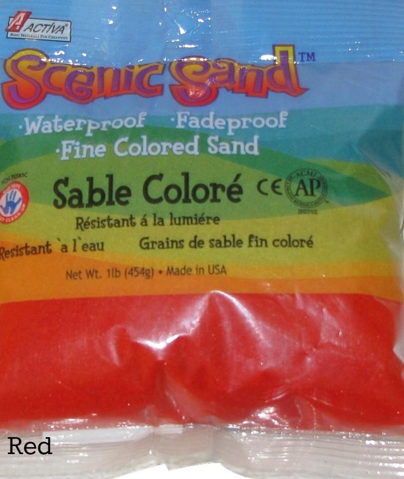 Scenic Sand™ Craft Colored Sand, Bright Red, 1 lb (454 g) Bag