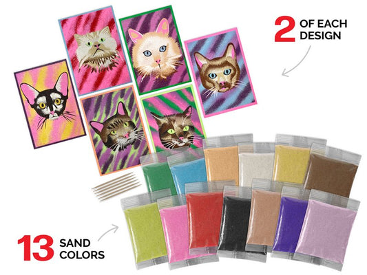ArtiSands™ Color With Sand - Cat Portraits, Makes 12