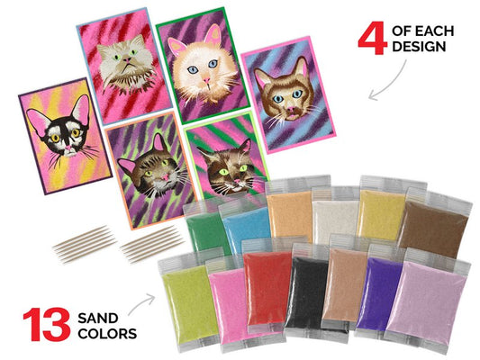 ArtiSands™ Color With Sand - Cat Portraits, Makes 24