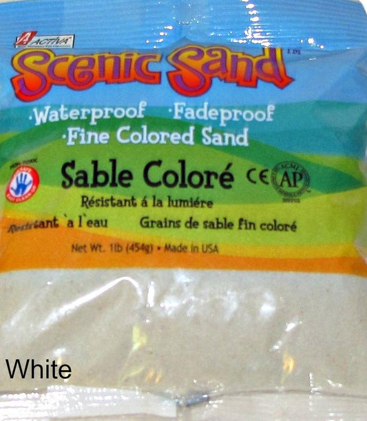 Scenic Sand™ Craft Colored Sand, White, 1 lb (454 g) Bag